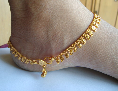 151-11-gold-platted-traditional-payal-anklet-jewelery-pair - Payal-bratara pentru picior