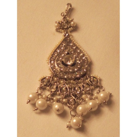 jhumar-005-silver-white-pearls - Jhumar-Jhoomar-ornament par