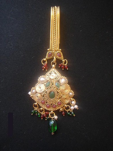 JM8206 gold like red green jhumar price$20 - Jhumar-Jhoomar-ornament par