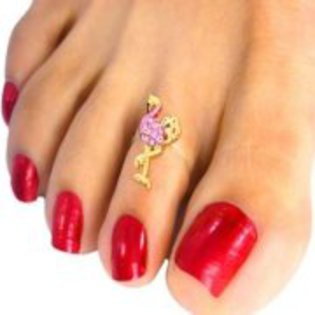 Toe_Ring_addorable_pink_flamingo - Bichhua-inel pentru picior