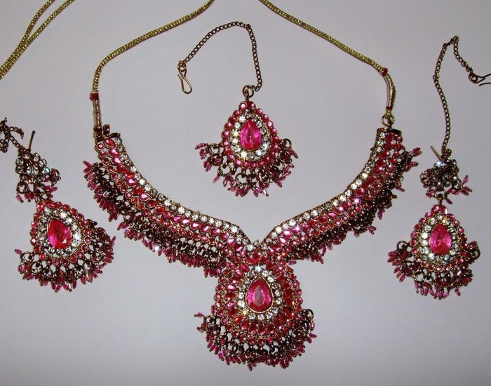 Pink Indian Jewellery Set 2