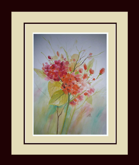 RedFlowers1_rama - Desene acuarela