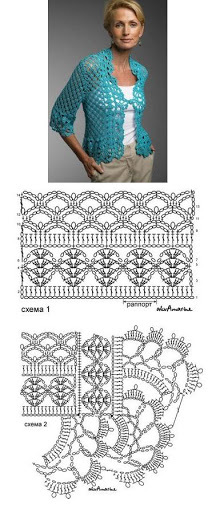bolero crochet celeste