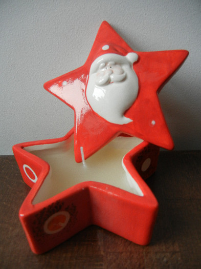 Christmas Star Candle & Holder; lumanare steluta &amp; suport.

