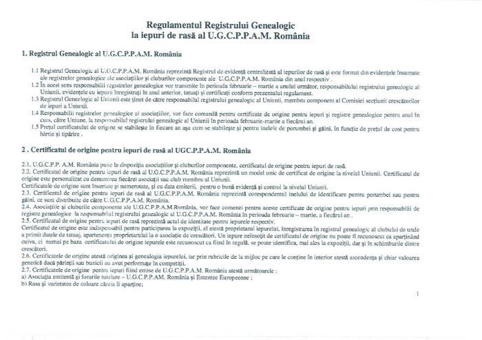 1 - 4 Regulament Registru genealogic al UGCPPAM ROMANIA