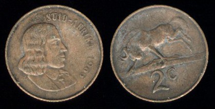 2 centi, Africa de Sud, 1966, 512 - Africa