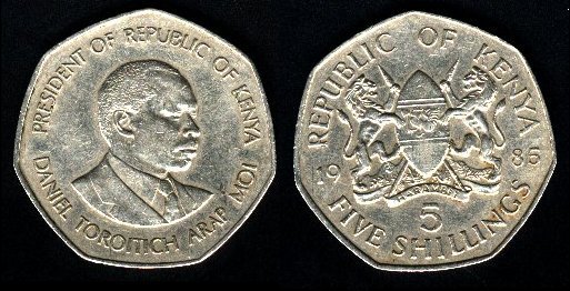 5 shilling, 1985, Kenya, 544 - Africa