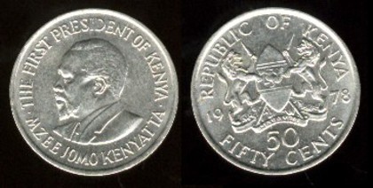 50 centi, 1978, Kenya, Mzee Jomo, 543 - Africa