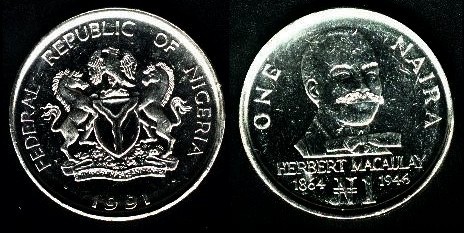1 naira, 1991, 662 - Africa