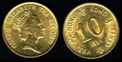 10 centi, Hong KOng , Elisabeta II, 1987,209