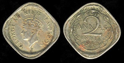 2 annas, 1939, George VI, 273 - Asia