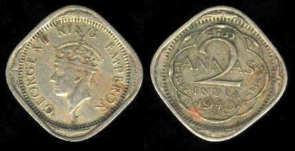 2 annas, 1939, George VI, 273