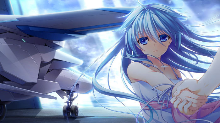Konachan.com - 149947 applique asami_asami azurite blue_eyes blue_hair dress game_cg long_hair re bi