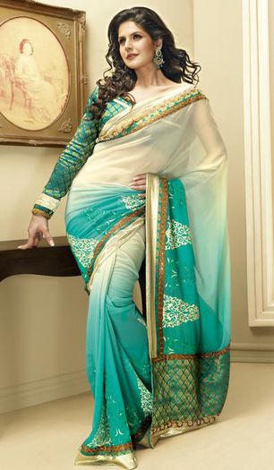shaded-sky-blue-faux-geogette-partywear-saree-G3-LS2242-details-1 - ZARINE KHAN 1