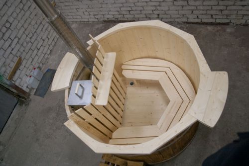 Hot Tub - cu soba submersibila 5 - Ciubar din lemn pentru baie - hottub