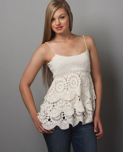 crochetemodablusabrancarosetas - modele 2