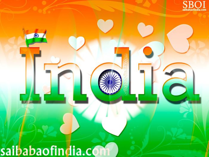 Indian-Flag-Wallpaper - Drapelul si emblema Indiei