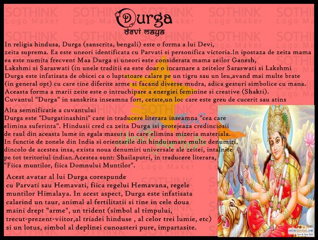 Durga-Zeita suprema (sotia lui Shiva) - Zeitati Hinduse-Povestea Lor