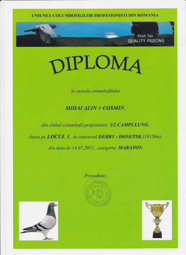 Loc 1 Derby DONETSK crescatori - Diplome 2012