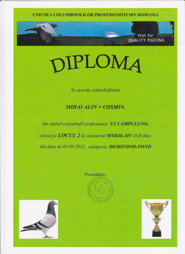 Loc 2 Mykolaiv crescatori - Diplome 2012