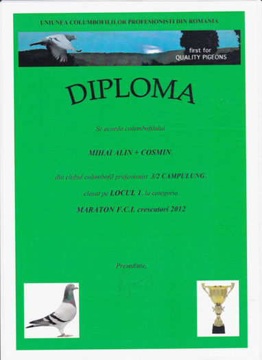 Loc 1 MARATON FCI - Diplome 2012