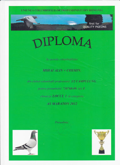 Loc 1 AS MARATON - Diplome 2012