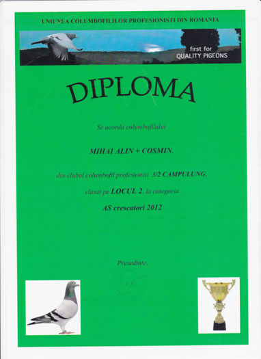 Loc 2 AS crescatori - Diplome 2012