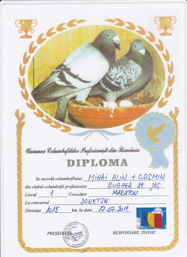 Loc 1 Derby DONETSK crescatori - Diplome 2011