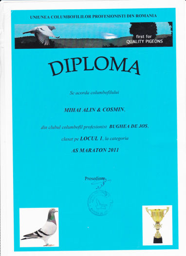 Loc 1 AS MARATON crescatori - Diplome 2011