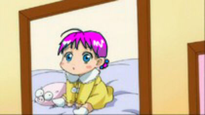 baby runo with pink hair