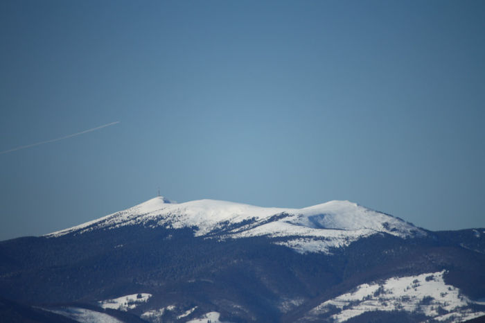 Muntele Bihorul-Curcubata Mare 1849 m  vazut de pe Vulcan - Muntii nostri iarna