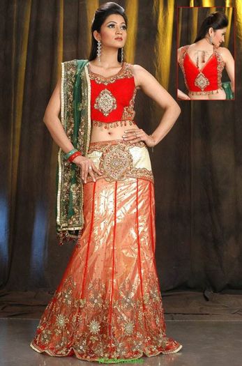 Indian-Bridal-Ghagra-Choli - Rochia de mireasa