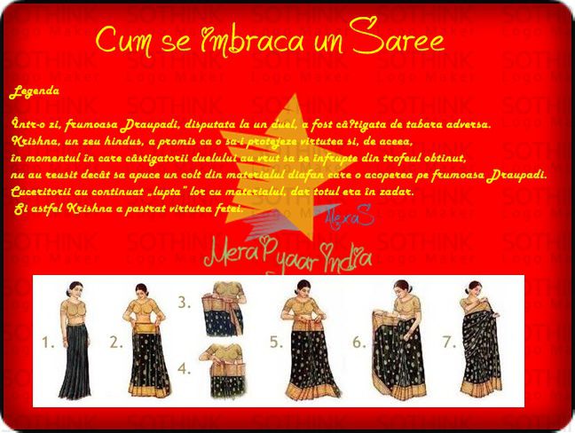 Cum se imbraca un saree 1(Legenda)