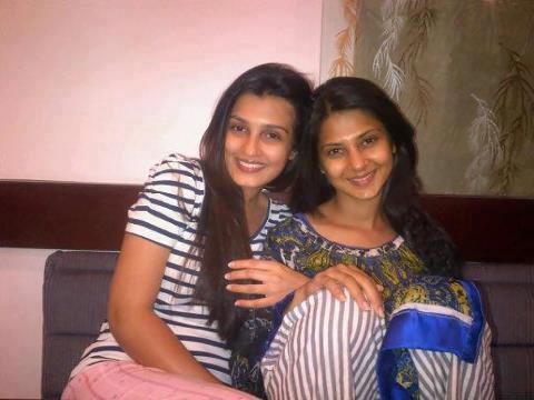 With her on set sister