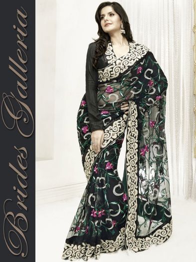 black-net-saree-6378_LRG - Zarine Khan