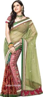 Zarine-Khan-Hot-Photo-Shoot-in-Light-Green-Saree-Design