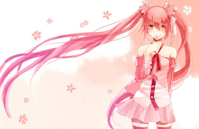 Konachan.com - 129608 amarisu hatsune_miku long_hair polychromatic sakura_miku twintails vocaloid