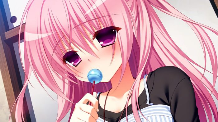 Konachan.com - 146813 game_cg kanadome_miyako lollipop nanaca_mai pink_eyes pink_hair pure_girl