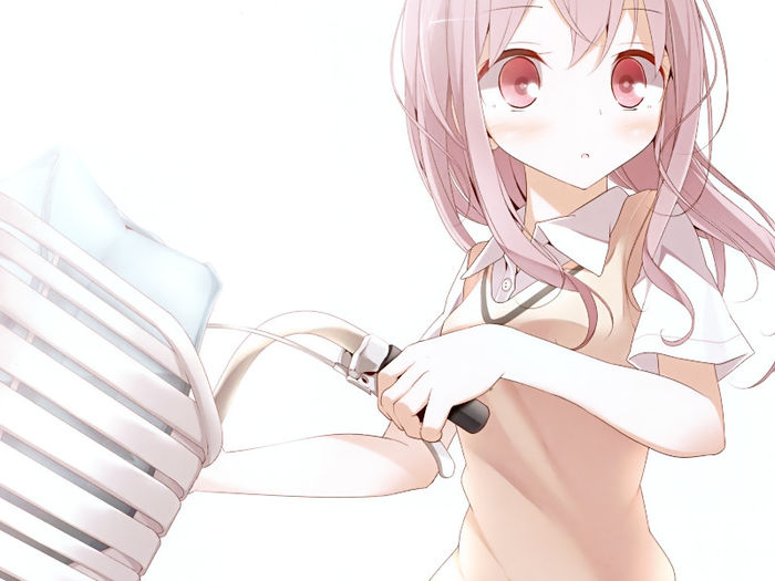 Konachan.com - 153951 blush original pink_eyes pink_hair scan usotsukiya - Anime - Pink Hair