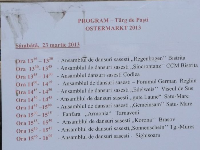 DUPA CUM SE POATE CITI.... - TARGUL SASESC DE PASTE BISTRITA 2013