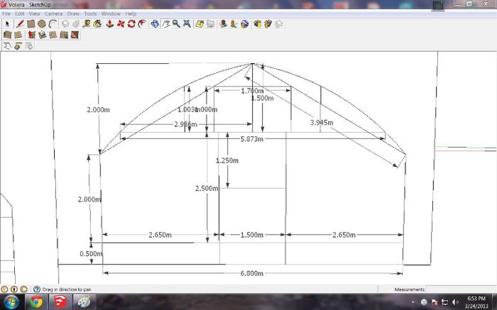 Untitled; Solar din teava  , parii din lateral de 60,3x3 mm de 2.5 m si arcadele de 8 m de 33,7x2 mm , suporti arcade 20x20x2 mm , bara de cultura 40x20x2 mm .
