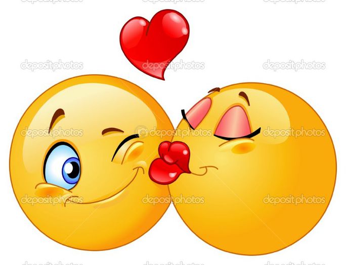 depositphotos_4588715-Vector-design-of-a-kissing-emoticons - Mai jos puteti vedea toate fetzele de la yahoo messenger Facebook emoticons