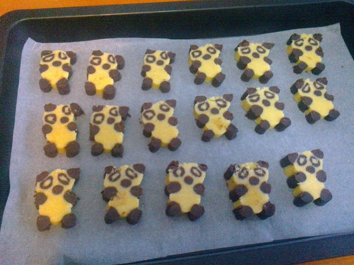 Biscuiti Panda - pregatiti pentru cuptor