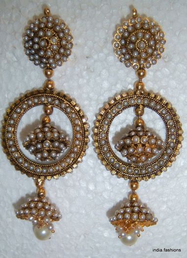 WHITE_PEARL_POLKI_JHUMKA_EARRINGS