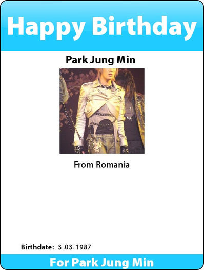 La multi ani in Engleza - Saengil chukha Hamnida Park Jung Min