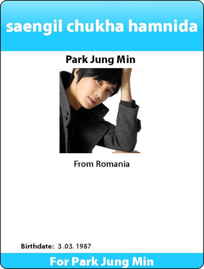 La multi ani in Coreeana - Saengil chukha Hamnida Park Jung Min