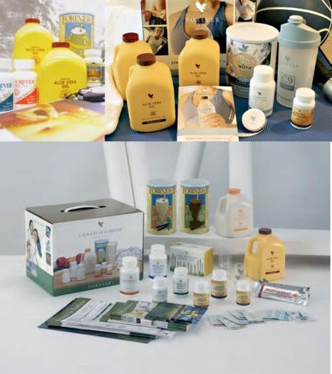 "portret de familie" cateva dintre produsele companiei ForeverLivingProducts