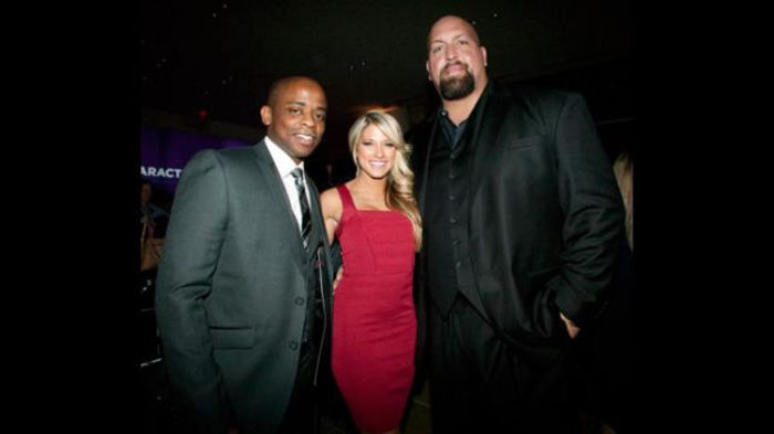 13645742 - Big Show and Kelly Kelly at USA Network New York City red carpet event for the Character Approved Ho