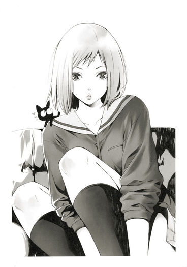 yande.re 78451 flcl monochrome neko samejima_mamimi seifuku tagme