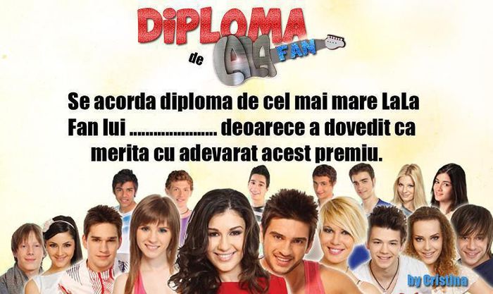  - Diploma pentru fanii lala band